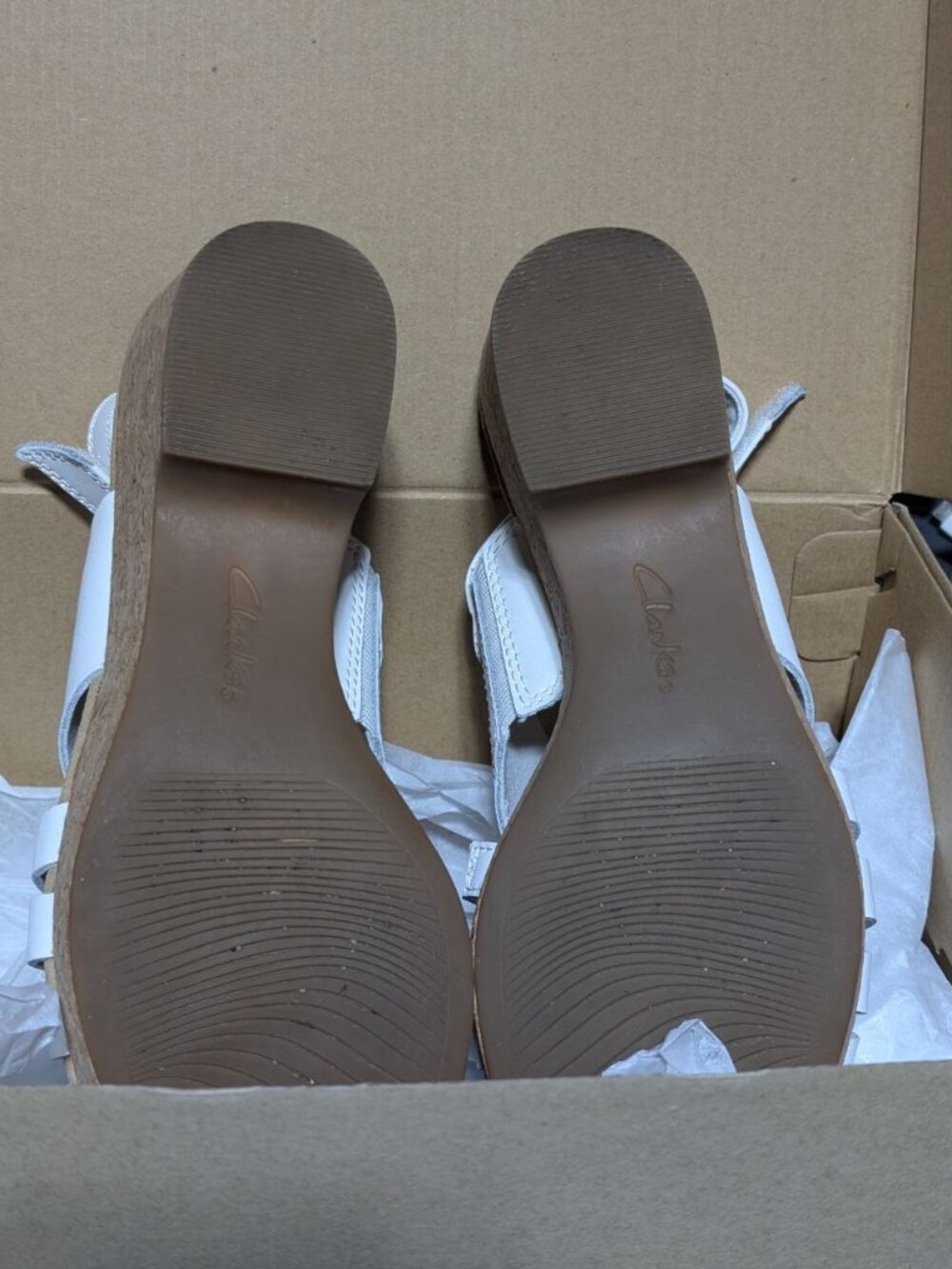 Clarks Giselle Ivy Wedge Sandal White US Size 7.5 - Picture 5 of 14